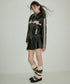 Ribbon Patchwork Faux Leather Jacket